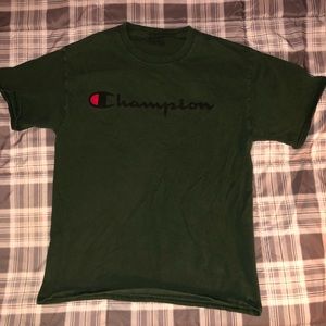 Mens Dark Green Champion Size Medium T Shirt